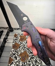 Spyderco YoJumbo w/ fully custom purple carbon fiber handle scales and...