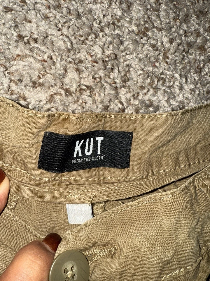 KUT from the Kloth Charlotte Wide Leg Crop Jeans Size 8P Light Brown High Rise - Image 3 of 4