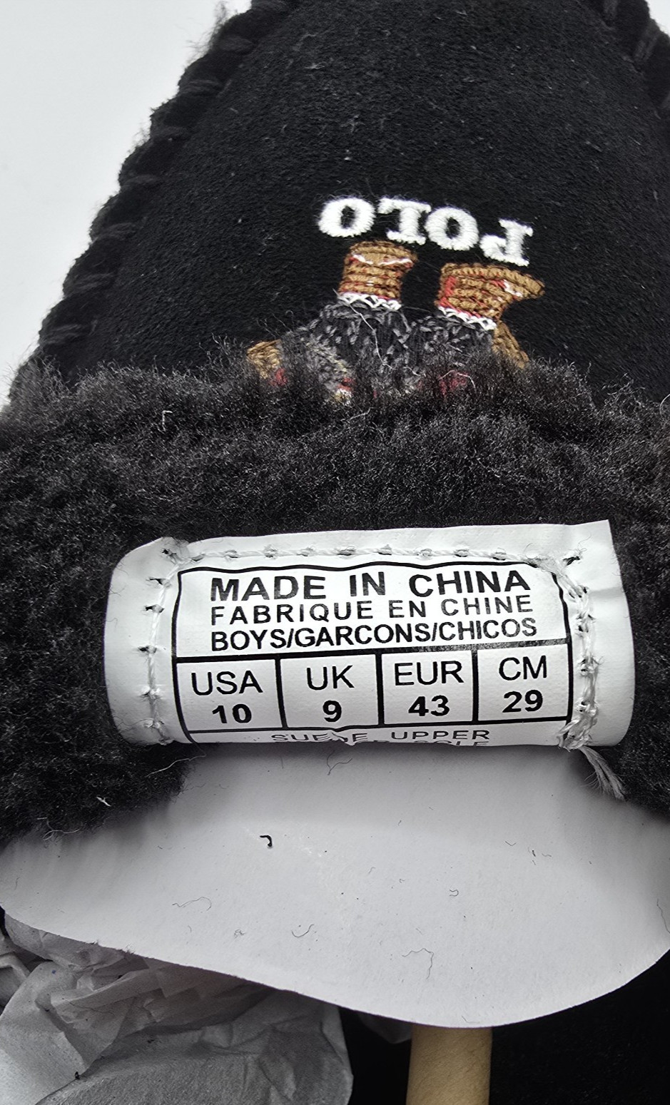 Polo Ralph Lauren Mens Black Holiday Brenan Bear Moccasin Slippers- Size 10-NIB thumbnail 5