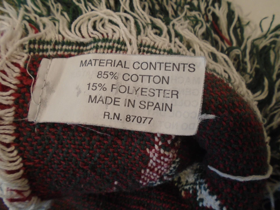 Woven Cotton Cat Throw Tapestry Made In Spain 50" X 46" - Image 2 of 4