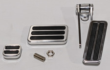 Universal Polished Aluminum Throttle Gas Brake Dimmer Pedal Pads Street Rat Rod