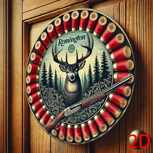 Vintage Remington Gun Deer Tin Metal Sign Wall Decor Rustic Hunting 8x8