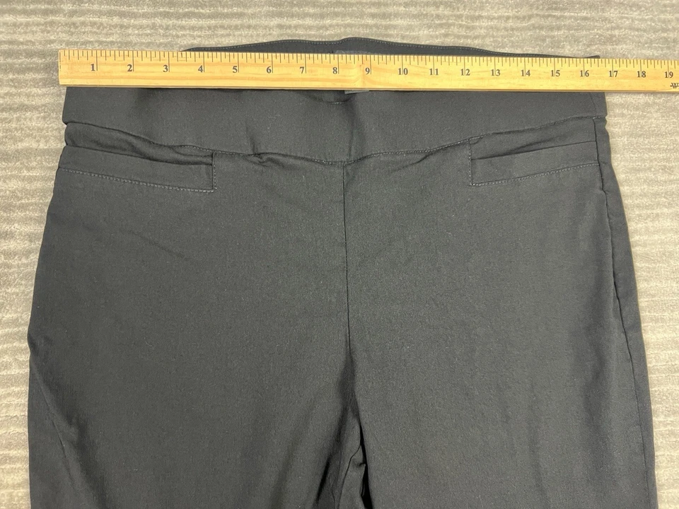 Liz Claiborne 职业裤女式 14 黑色经典连衣裙拉弹力人造丝 — 第 4/4 张图片