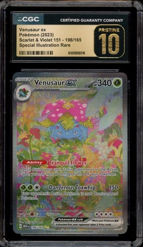 Pokemon Venusaur ex 151 MEW EN Special Illustration Rare #198 CGC 10 Pristine
