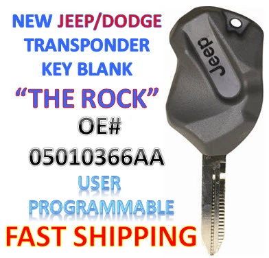 NUEVO 1998-2006 Dodge Jeep Transpondedor Llave de encendido - Vendedor de EE. UU. - THE ROCK  Foto 2 de 2