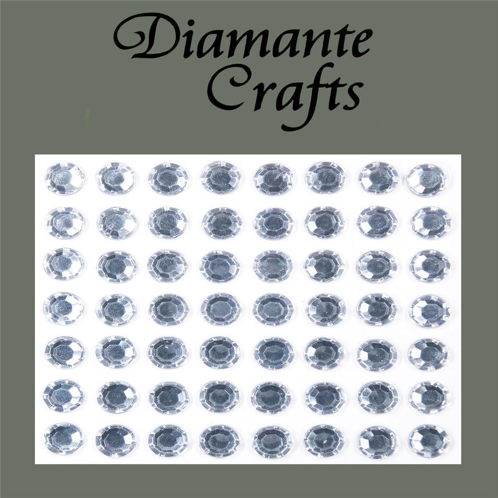 56 x 8mm Clear Diamante Self Adhesive Rhinestone Craft Embellishment Gems