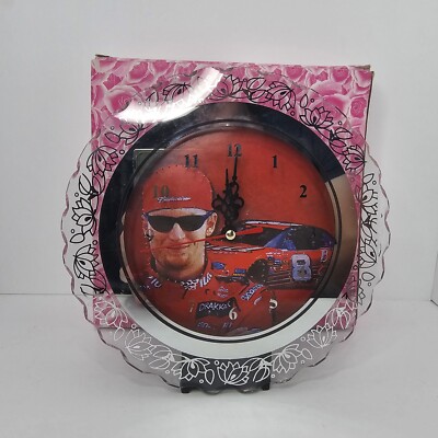 Dale Earnhardt Clock Glass Floral Frame With Stand In Pink Flower Box Battery 