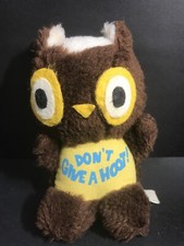 MUY RARO Muñeca de peluche de peluche de colección Fun World Owl Don't Give A Hoot