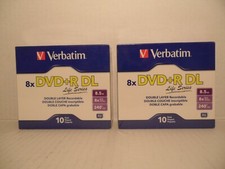 2 pack Verbatim DVD R DL 10 pack double layer recordable, new unopened box
