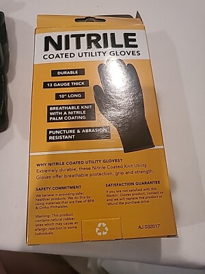2 PAIRS Large Reusable Breathable Utility Gloves - Working Auto Nitrile Coated