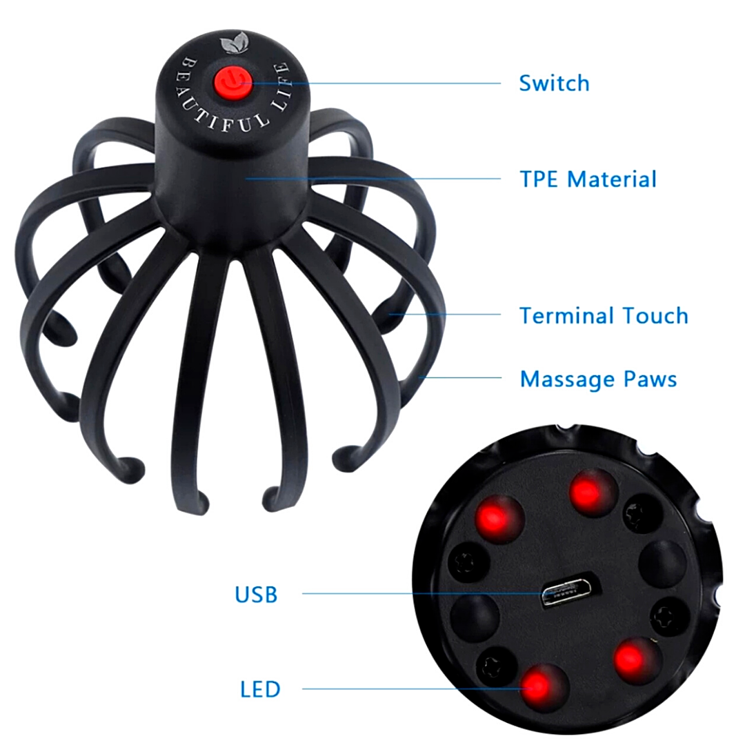 Electric Vibration Head Massager USB LED relaxing Vibration Scalp Massage  Relax | eBay