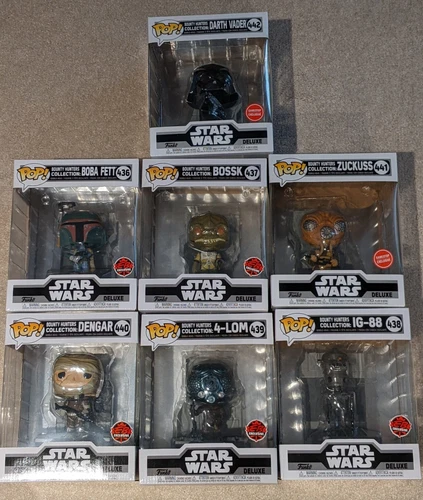 Funko Pop Star Wars Bounty Hunters Collection Exclusive. Complete Set Of 7.