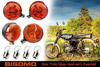 Blinker Vorn + Hinten Ø 80Mm 4X GlüHbirne Simson S50 S51 S70 SR50 MZ ETS TS ETZ