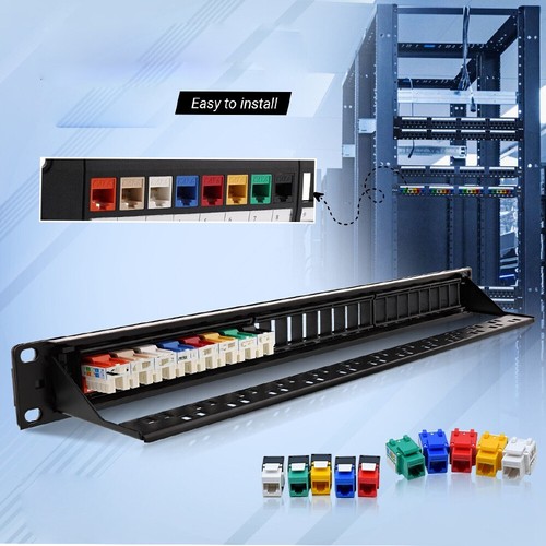2/4/6/10x 24 Port Keystone Jack Blank Patch Panel Plate Cat5/5e Cat6/6a RJ-45 - Picture 2 of 13