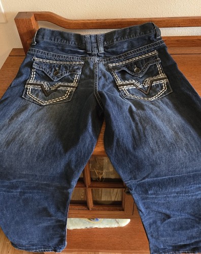 Helix Jeans Mens 34 x 32 Blue Denim Pants Straight Relaxed - Picture 7 of 9