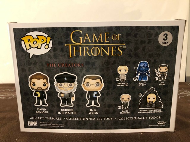 Funko Pop Game Of Thrones The Creators 3 Pac Nycc 18 B N For Sale Online Ebay
