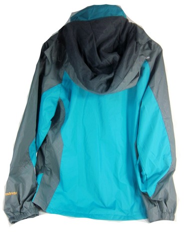 DIAMOND CANDY WOMEN'S RAIN WATERPROOF JACKET WITH HOOD,BLUE/GREY,Size XL,NEW - Picture 3 of 6