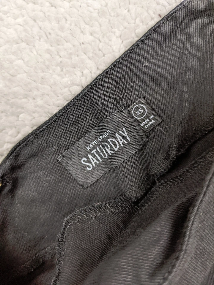 Kate Spade Suturday Womens XS Black Fluid Crepe Romper Ruffle Foto 3 de 4