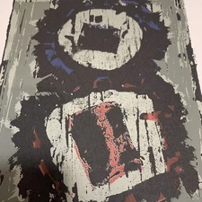 ANDIS APPLEWHITE AP Black Grey Blue Red Abstract Minimalist Serigraph Signed 9”