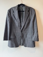 Polo Ralph Lauren Vintage Sports Coat Blazer 42L USA Made Grey Plaid Wool