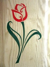FROSTED, ETCHED & COLOURED VINYL DECAL FOR PATIO DOOR/WINDOWS, SHOWERS TULIPS