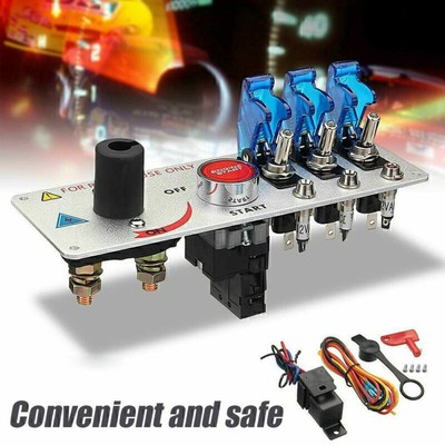 12V Racing Auto Engine Motorstart Druckknopf Zündung Switch Panel LED Toggle DE