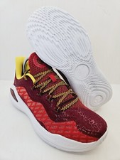 NEW Men's Youth 7 Under Armour Bruce Lee x Curry Flow 11 GS Fire Red Yellow