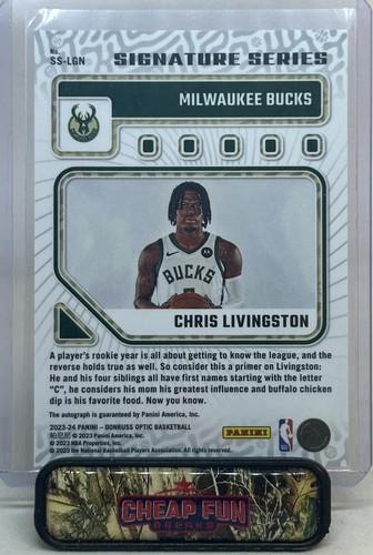 CHRIS LIVINGSTON RC AUTO 2023-24 PANINI DONRUSS OPTIC SIGNATURE SERIES SS-LGN - Foto 3 di 3
