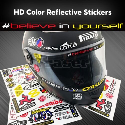 Reflective helmet motorcycle moto bike Reflective Sticker Decal Waterproof Vinyl - Picture 2 of 13
