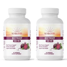 Nutri Saver Beetroot 1300mg - Non-GMO, Gluten-Free - 60 Capsules x 2 Pack
