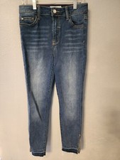 Cello Women's Jeans Juniors 7 Skinny Stretch Blue Medium Wash Denim Cotton.