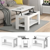 Couchtisch HöHenverstellbar Sofatisch Kaffetisch Wohnzimmer Lorenz Weiß Vicco