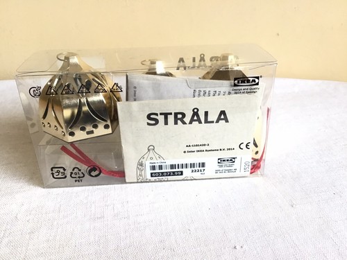 New Open Box Ikea Strala Gold Metal Light Up Die Cut Bell Christmas Ornamnets - Picture 2 of 3
