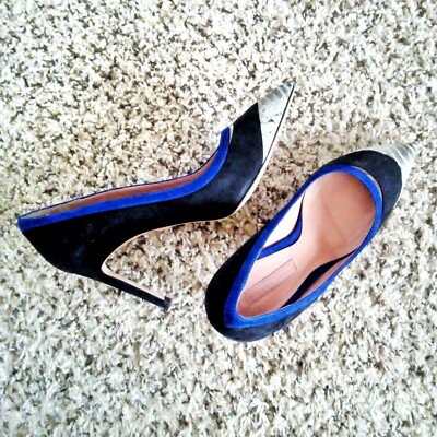 Hugo Boss Women's Black Suede Shoes Snake Toe Size Made in Italy