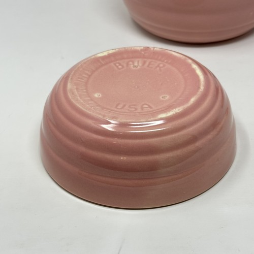 Bauer USA Pottery Ringware Beehive Pink Serving Mixing Bowls Lot Of 5 Vintage - Picture 13 of 24