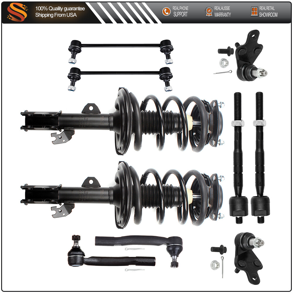 2007-2011 Toyota Camry Front Suspension Strut Assembly with Coil Spring Ball Joint Tie Rod & Sway Bar