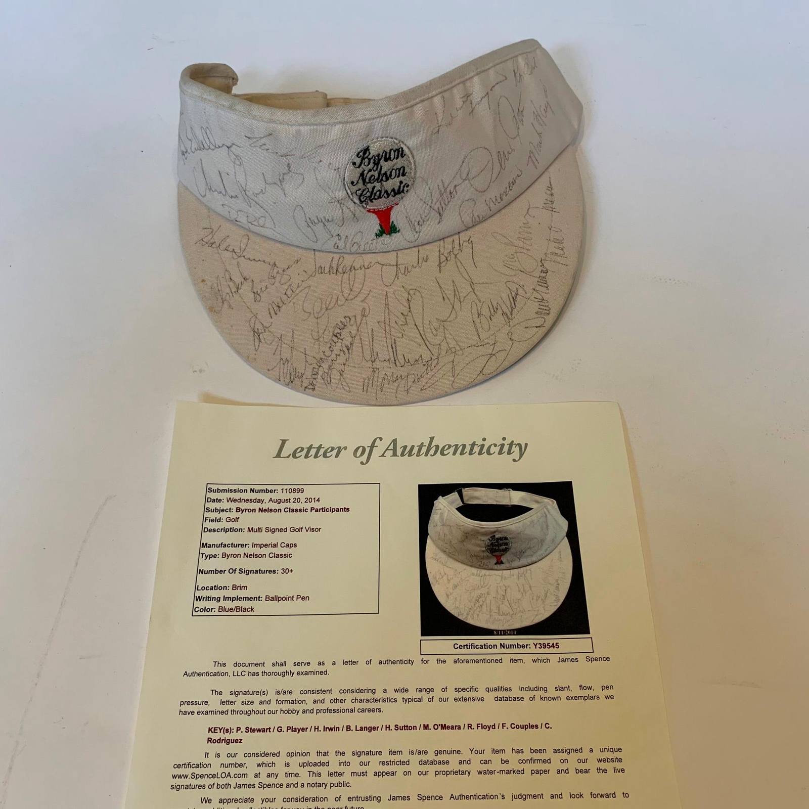 Payne Stewart Autographed Signed Pga Golf Greats Multi Hat Visor 30+ Sigs With JSA COA 