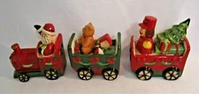 VTG Ceramic Transpac CHRISTMAS TRAIN (Dol Holiday Train, X5875, 3 pcs)