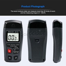 Digital LCD Wood Moisture Meter Detector Tester Wood Firewood Paper Cardboard