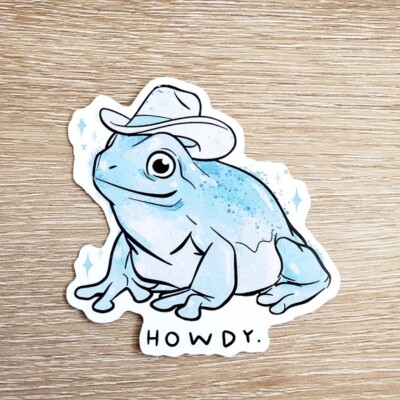 NEW Howdy Frog Sticker Cowboy Hat UK