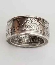 1921 Silver Morgan Coin Ring  Size 10 1/2  Silver Coin Ring  Unique Gift  Co