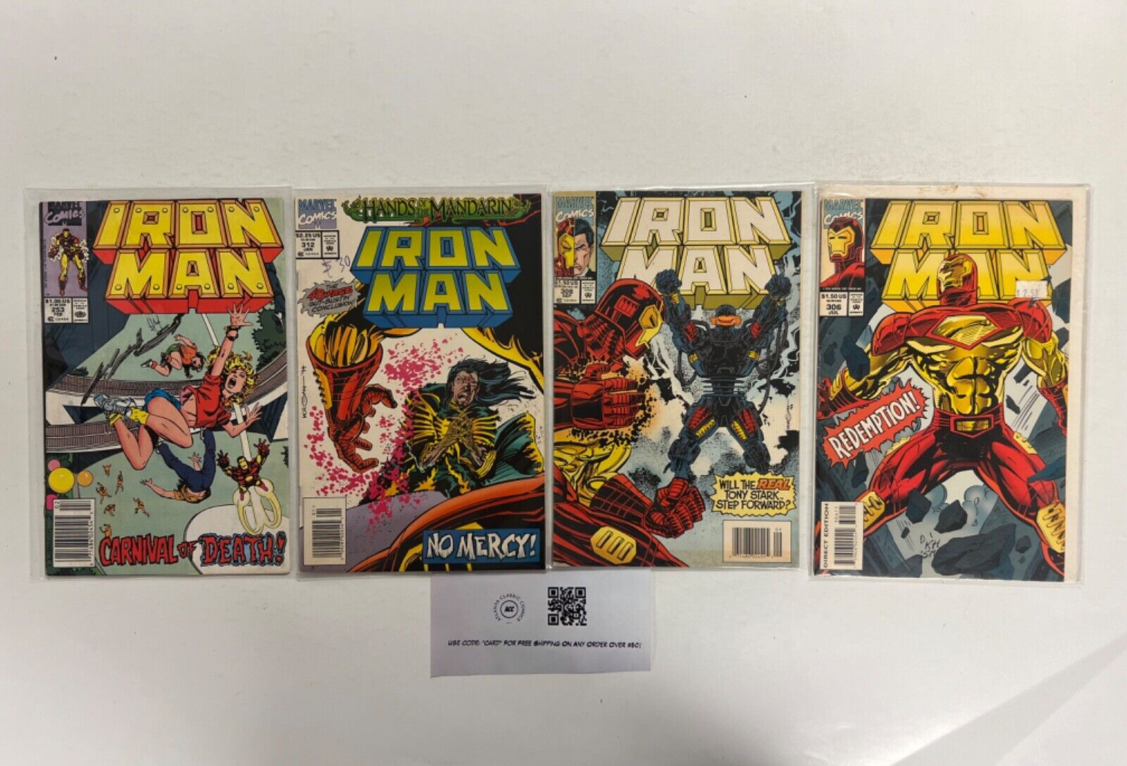 4 Iron Man Marvel Comic Books # 253 306 308 312 Defenders Hulk Thor 58 JS40