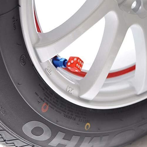 4PCS Clear Red Gem Dice Tire/Wheel Stem Air Valve CAPS Set Car Truck Hot Rod ATV - Picture 4 of 7