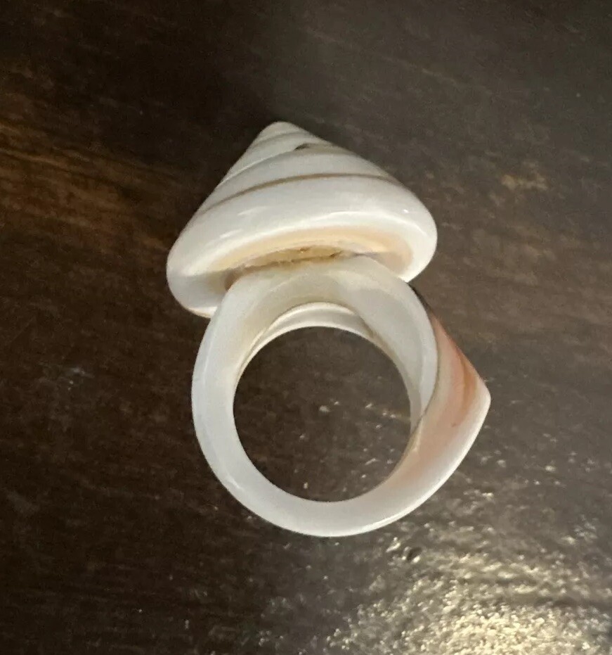 Natural Shell Ring 100% Shell Hand Made One Of A … - image 11