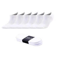 6 Pairs Men's Bamboo No Show Sneaker Socks Ultra Soft Moisture-Wicking Size 8-11