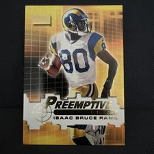 ISAAC BRUCE 2000 SKYBOX "PREEMPTIVE STRIKE" FOOTBALL INSERT CARD #6P RAMS HOF
