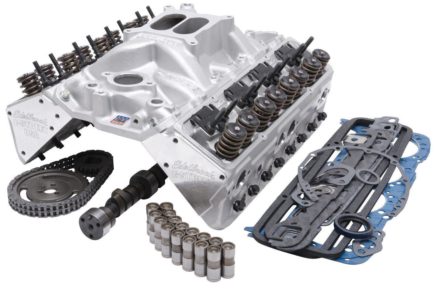 EDELBROCK SBC TOP END KIT,CHEVY,338 HP,CYLINDER HEAD,MANIFOLD eBay