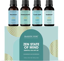 Aromatherapy Essential Oils Set 4 Pack Relaxing Spa Scents Gift for Home