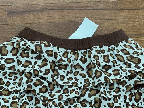 Gymboree Girls Ivory Brown Leopard Print Chiffon Tiered Ruffle Skirt Size 5 New - Picture 2 of 5