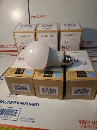 6 neue Leaf LED weiche weiße Glühbirnen 60 Watt / 8 Watt ersetzt 60 Watt, T1 - Bild 11 von 12